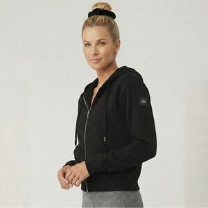 ALO Routine Cropped Zip Hoodie | GREAT Condition | Black (Size S)